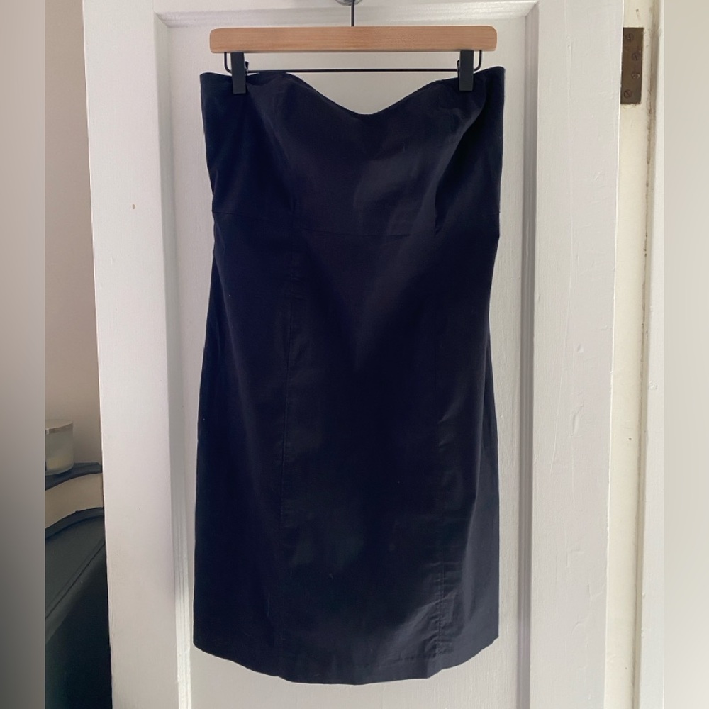 Strapless Black Sheath Dress with removable straps